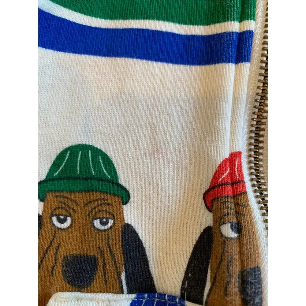Mini Rodini Bloodhound Dog 100% Cotton AOP Sweatsuit | Multi | 3-5 years